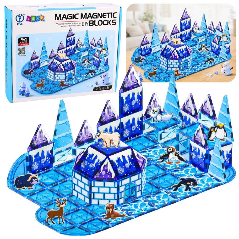 Magnetinės kaladėlės „Ledo princesės pilis“, 47 dalys