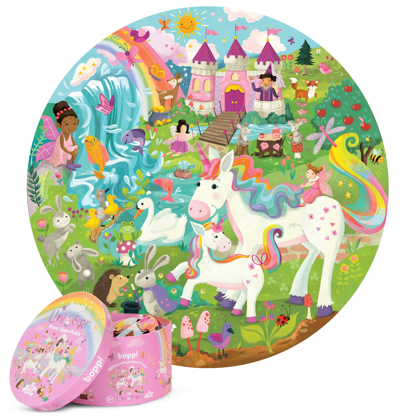 Round Puzzle Unicorns, 150 pieces