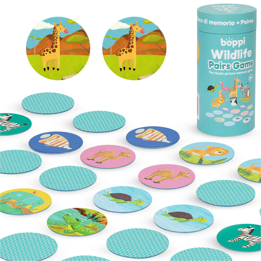 Boppi-Memory-Spiel für Kinder "Wilde Tiere"