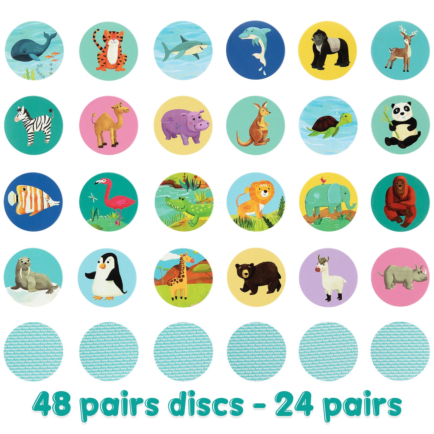 Boppi-Memory-Spiel für Kinder "Wilde Tiere"